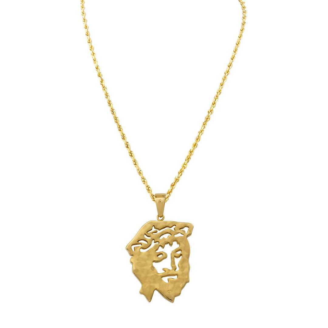 Diamond Jesus Head Pendant in 14k Yellow Gold 2.75 Ctw