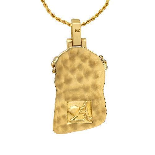 Diamond Jesus Head Pendant in 14k Yellow Gold 3.50 Ctw