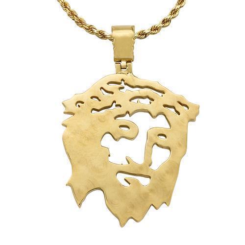 Diamond Jesus Head Pendant in 14k Yellow Gold 5 Ctw