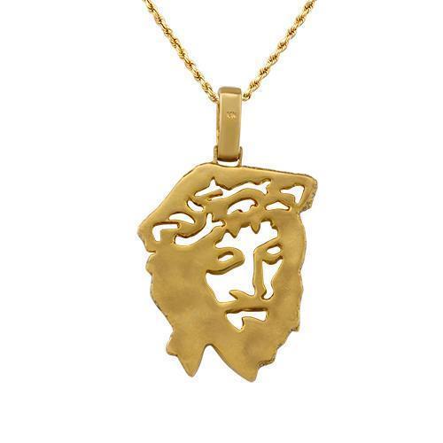 Diamond Jesus Head Pendants in 14k Yellow Gold 5.50 Ctw