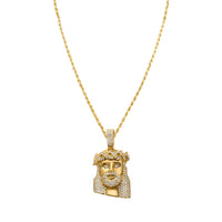 Thumbnail for yellow Diamond Jesus Piece Head in 14k Yellow Gold 1.75 ctw