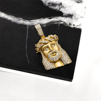 Thumbnail for yellow Diamond Jesus Piece Head in 14k Yellow Gold 1.75 ctw