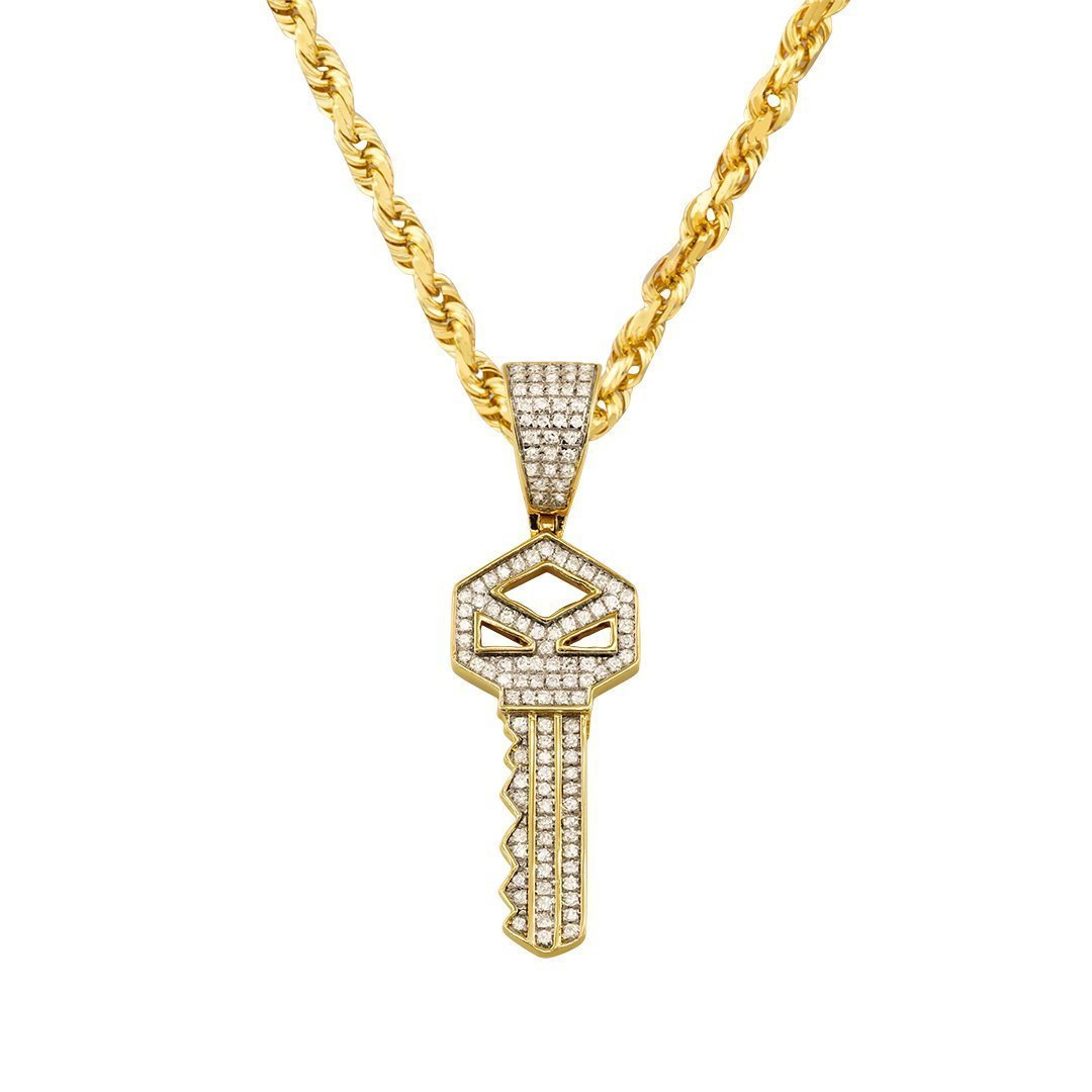 Buy Men Keep Face Move Forward Key Necklace Pendant Tray Embellished Chain  at Amazon.in