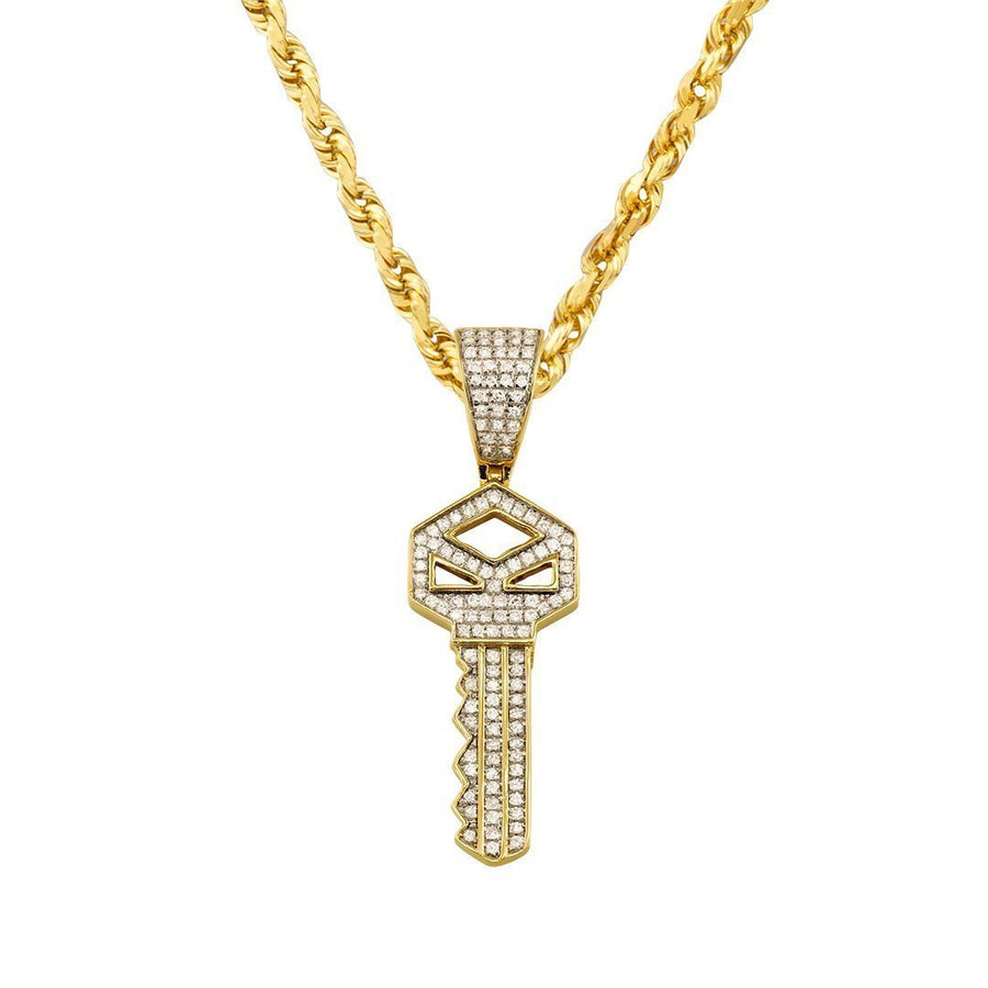 Yellow Diamond Key Pendant in 10k Yellow Gold 0.33 Ctw