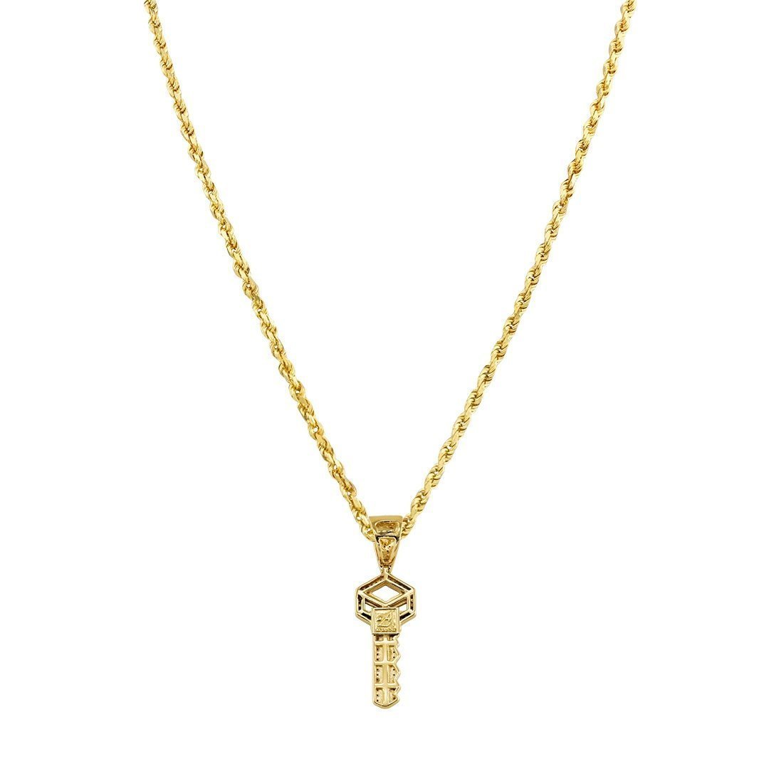 Yellow Diamond Key Pendant in 10k Yellow Gold 0.33 Ctw