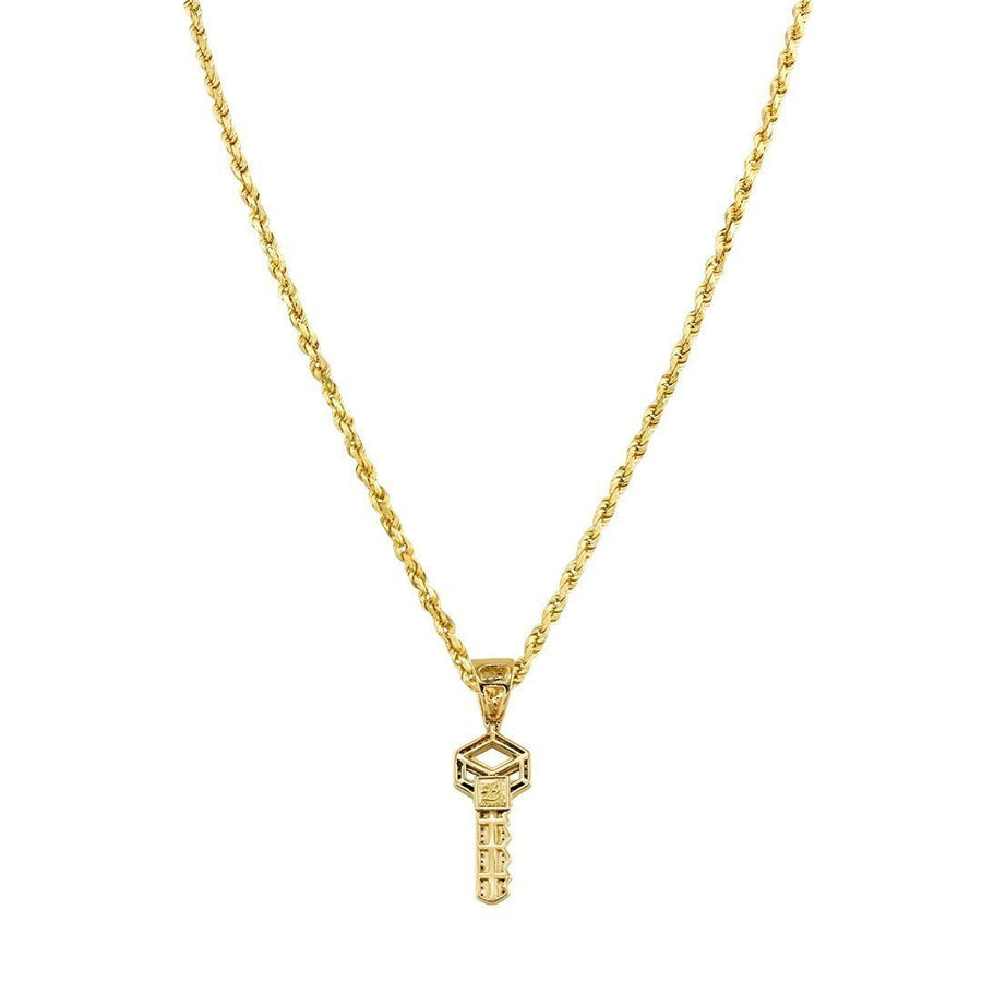 Yellow Diamond Key Pendant in 10k Yellow Gold 0.33 Ctw