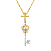 Thumbnail for Yellow, White Diamond King key in 10k Gold .16 Ctw