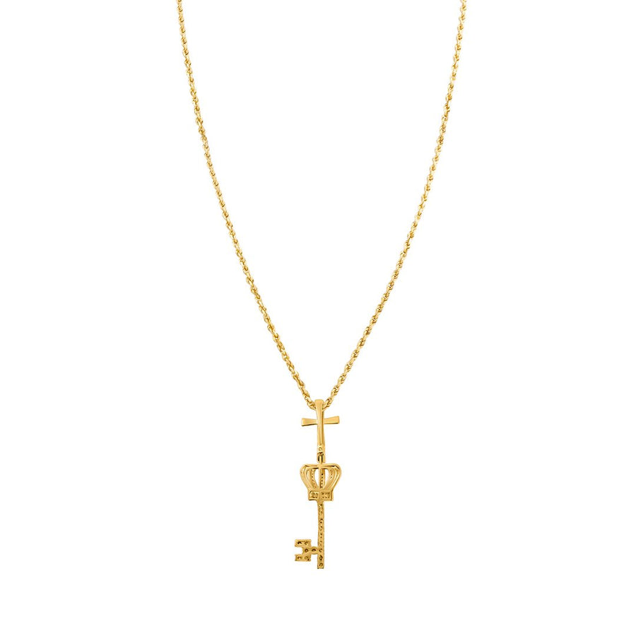 Yellow, White Diamond King key in 10k Gold .16 Ctw