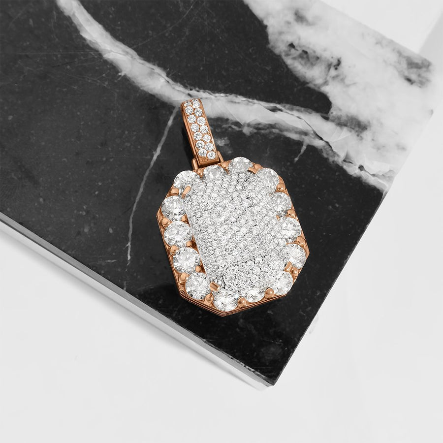 Rose Diamond King Pendant in 14k Rose Gold 9.79 Ctw