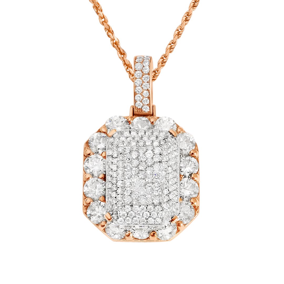 Rose Diamond King Pendant in 14k Rose Gold 9.79 Ctw