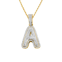 Thumbnail for yellow diamond letter A pendant