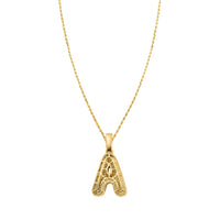Thumbnail for yellow diamond letter A pendant