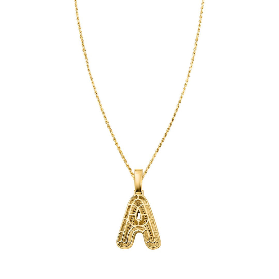 yellow diamond letter A pendant