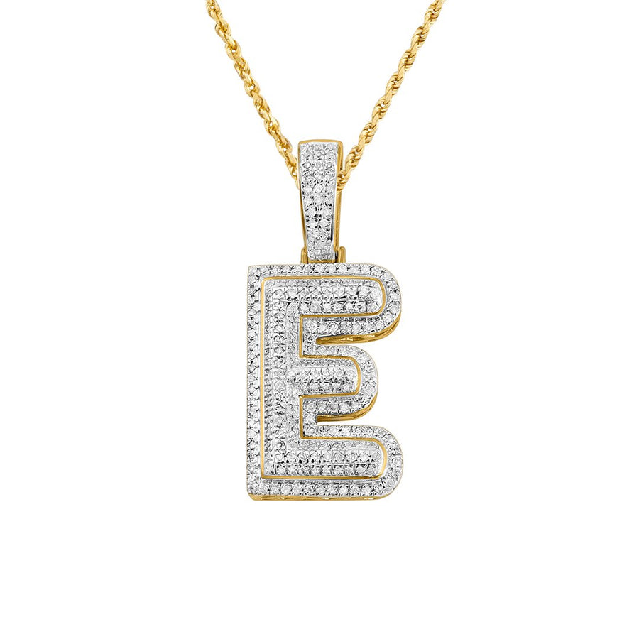 10K Yellow Gold Diamond Letter E Pendant 0.33 Ctw – Avianne Jewelers