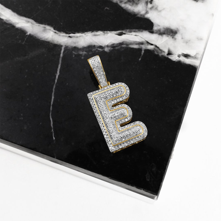 10K Yellow Gold Diamond Letter E Pendant 0.33 Ctw – Avianne Jewelers