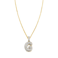 Thumbnail for yellow Diamond Letter G Pendant in 10k Yellow Gold 0.36 ctw