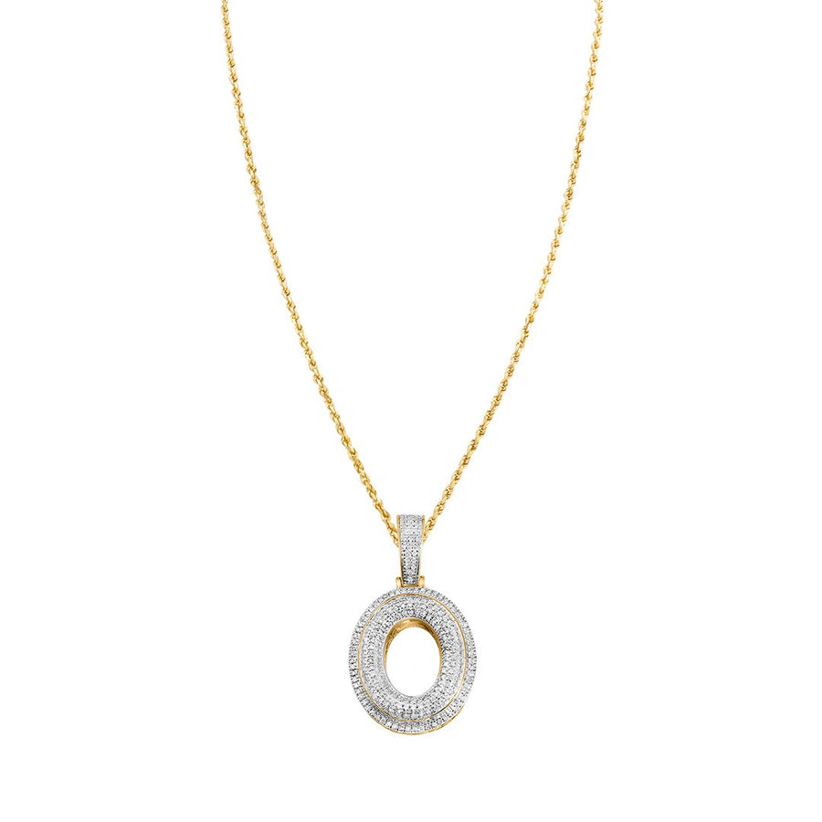 yellow diamond letter O pendant