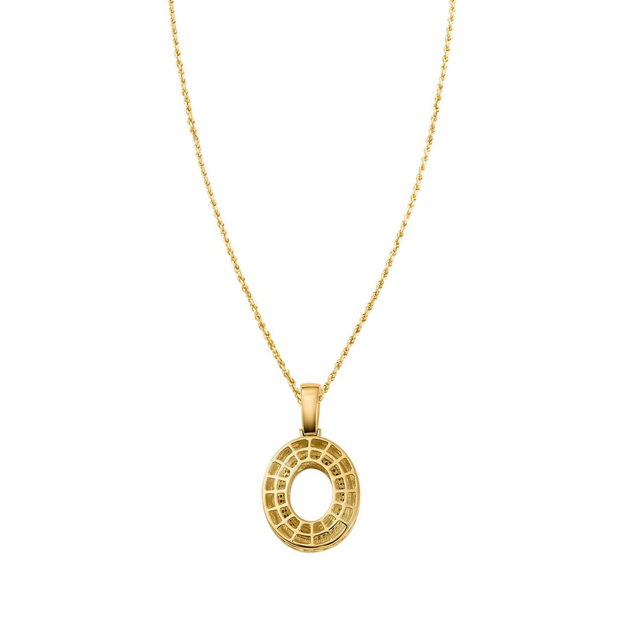 yellow diamond letter O pendant