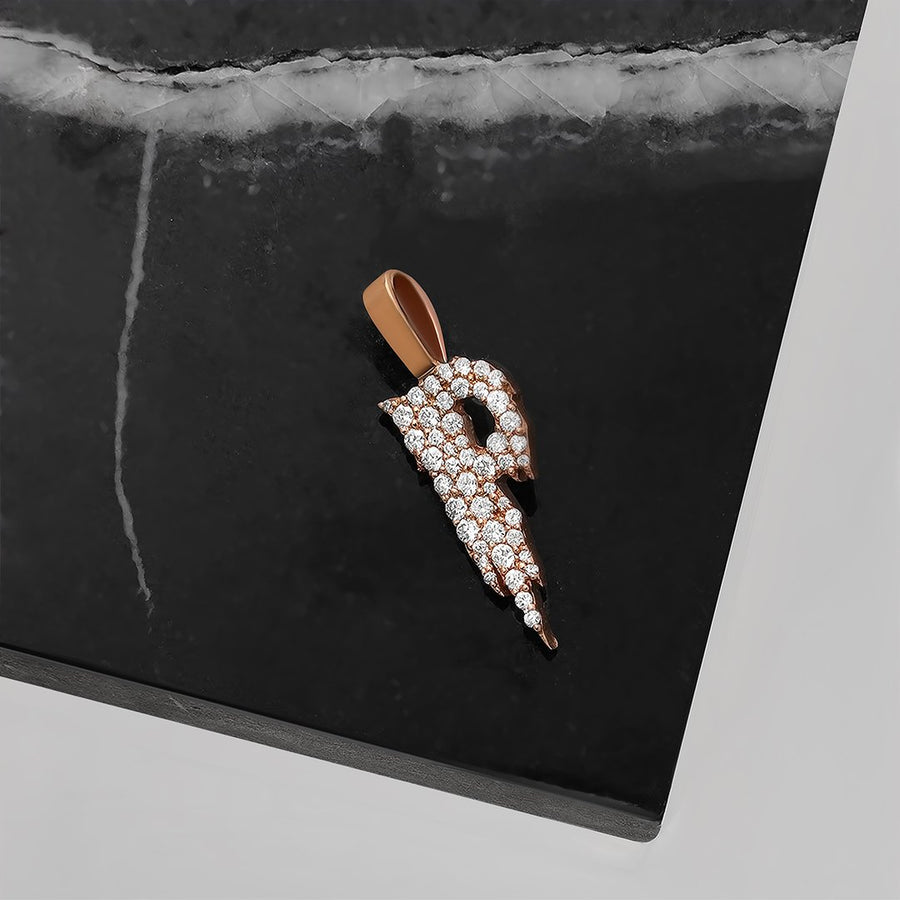 rose DIAMOND LETTER P IN 14K ROSE GOLD 0.50 CTW