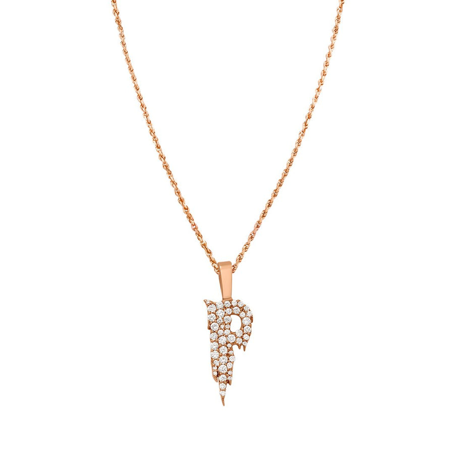 rose DIAMOND LETTER P IN 14K ROSE GOLD 0.50 CTW