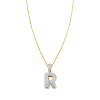 Thumbnail for yellow diamond letter R pendant