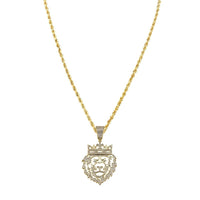 Thumbnail for Yellow Diamond Lion Head Pendant 10k Yellow Gold 0.40 Ctw