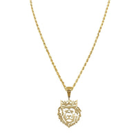 Thumbnail for Yellow Diamond Lion Head Pendant 10k Yellow Gold 0.40 Ctw