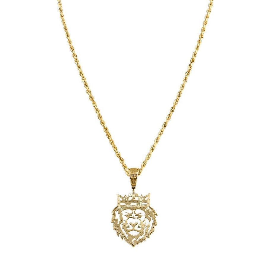 Yellow Diamond Lion Head Pendant 10k Yellow Gold 0.40 Ctw