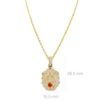 Thumbnail for Diamond Lion Pendant in 14k Yellow Gold 1.50 Ctw