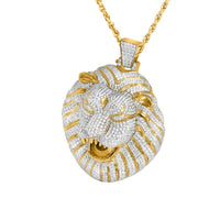 Thumbnail for Diamond Lion Pendant in 14k Yellow Gold 15.92 Ctw