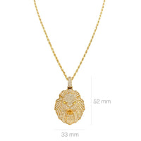 Thumbnail for Diamond Lion Pendant in 14k Yellow Gold 5.50 Ctw