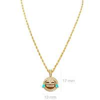 Thumbnail for Yellow Diamond LOL Laugh Out Loud Emoji Pendant in 14k Yellow Gold 0.55 Ctw