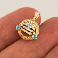 Thumbnail for Yellow Diamond LOL Laugh Out Loud Emoji Pendant in 14k Yellow Gold 0.55 Ctw