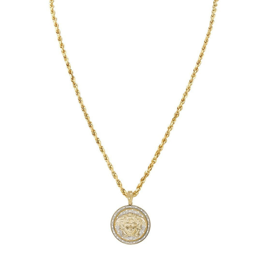 Yellow Diamond Medusa Pendant in 10k Yellow Gold 0.35 Ctw