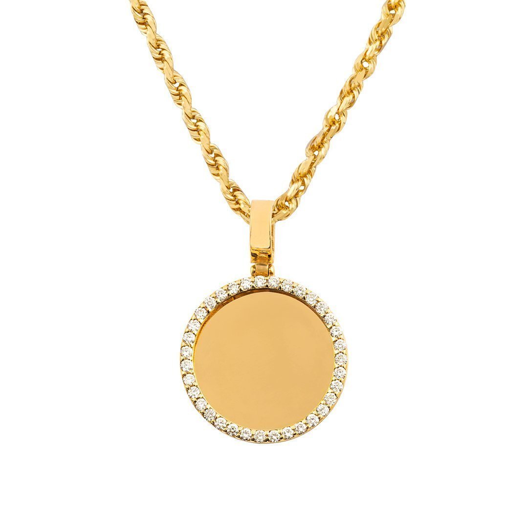 14k Gold Diamond Memory Frame Pendant Ctw