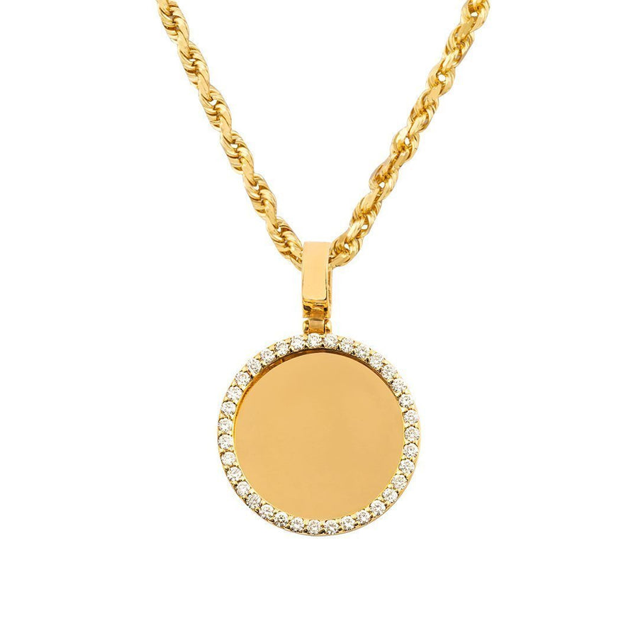 White Gold Diamond Memory Frame Pendant in 14k Gold 1.10 Ctw