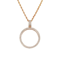 Thumbnail for Diamond Memory Frame Pendant in 14k Rose Gold 3.45 Ctw