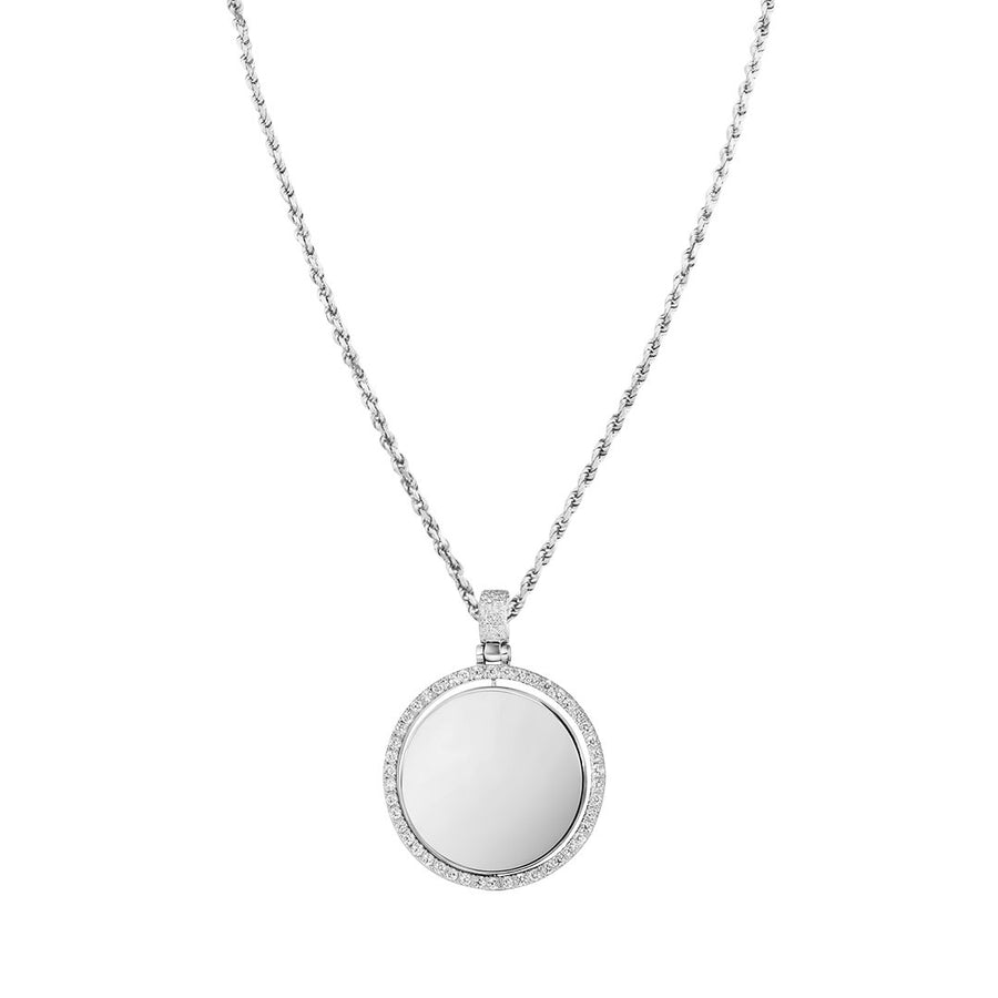 Diamond Memory Pendant in 14k White Gold 6.35 Ctw
