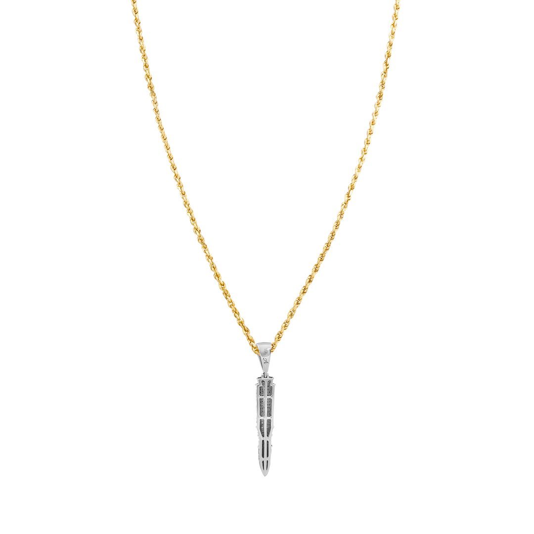 10k White Gold Diamond Missile Pendant .71 Ctw