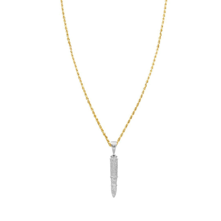 Colgante de misil de diamantes en oro blanco de 10 k (0,71 ct) 