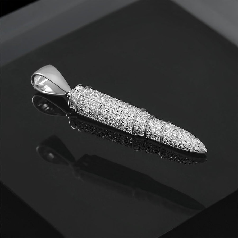Colgante de misil de diamantes en oro blanco de 10 k (0,71 ct) 