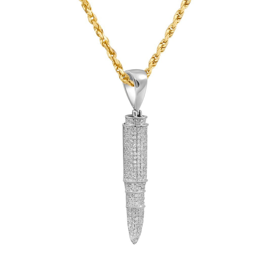 Colgante de misil de diamantes en oro blanco de 10 k (0,71 ct) 