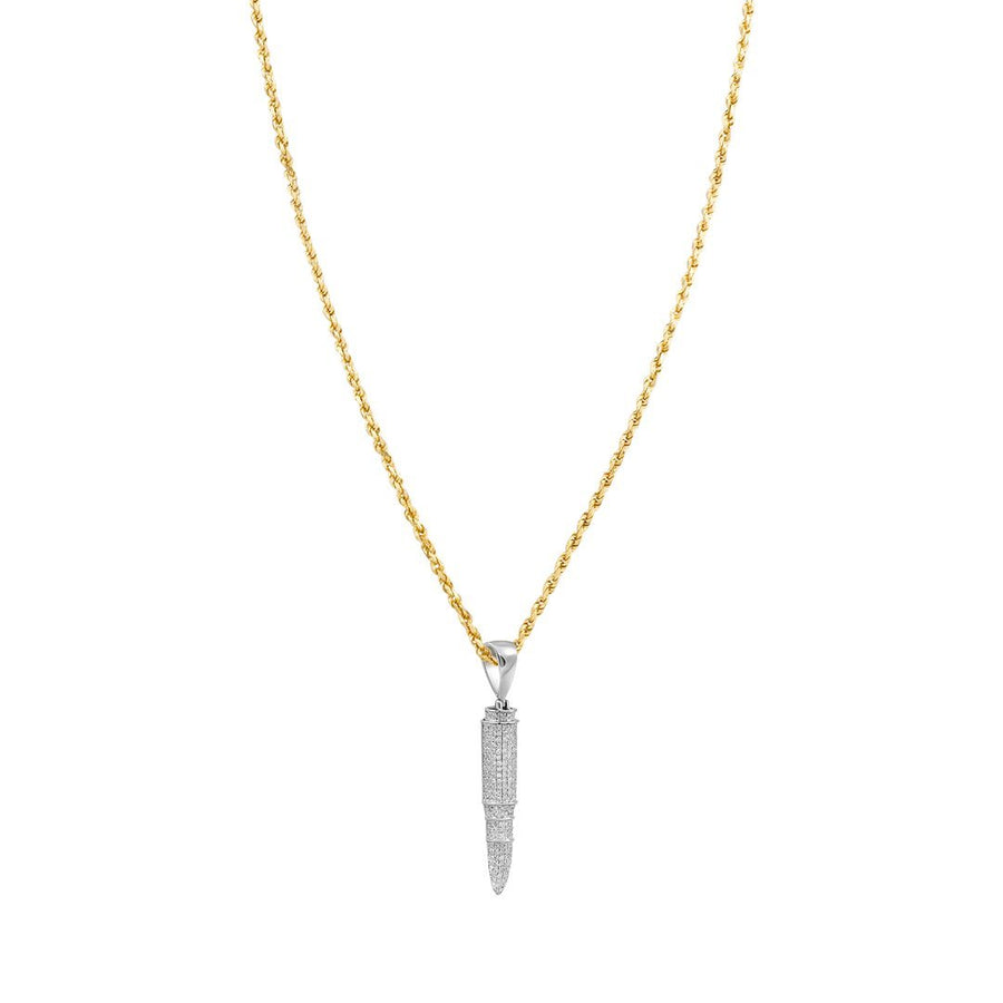 Colgante de misil de diamantes en oro blanco de 10 k (0,71 ct) 