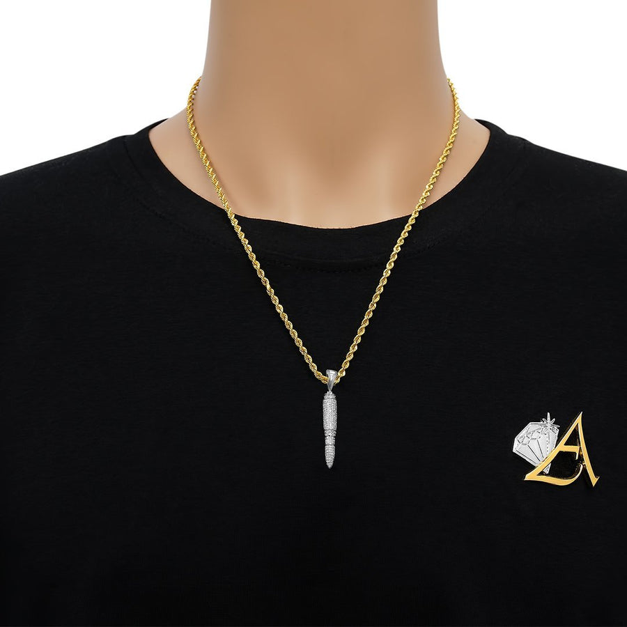 Colgante de misil de diamantes en oro blanco de 10 k (0,71 ct) 