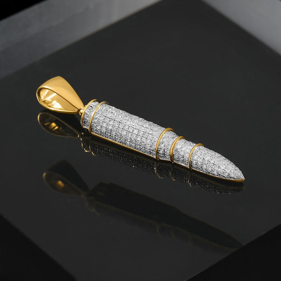 Colgante de misil de diamantes en oro amarillo de 10 k (0,71 quilates) 