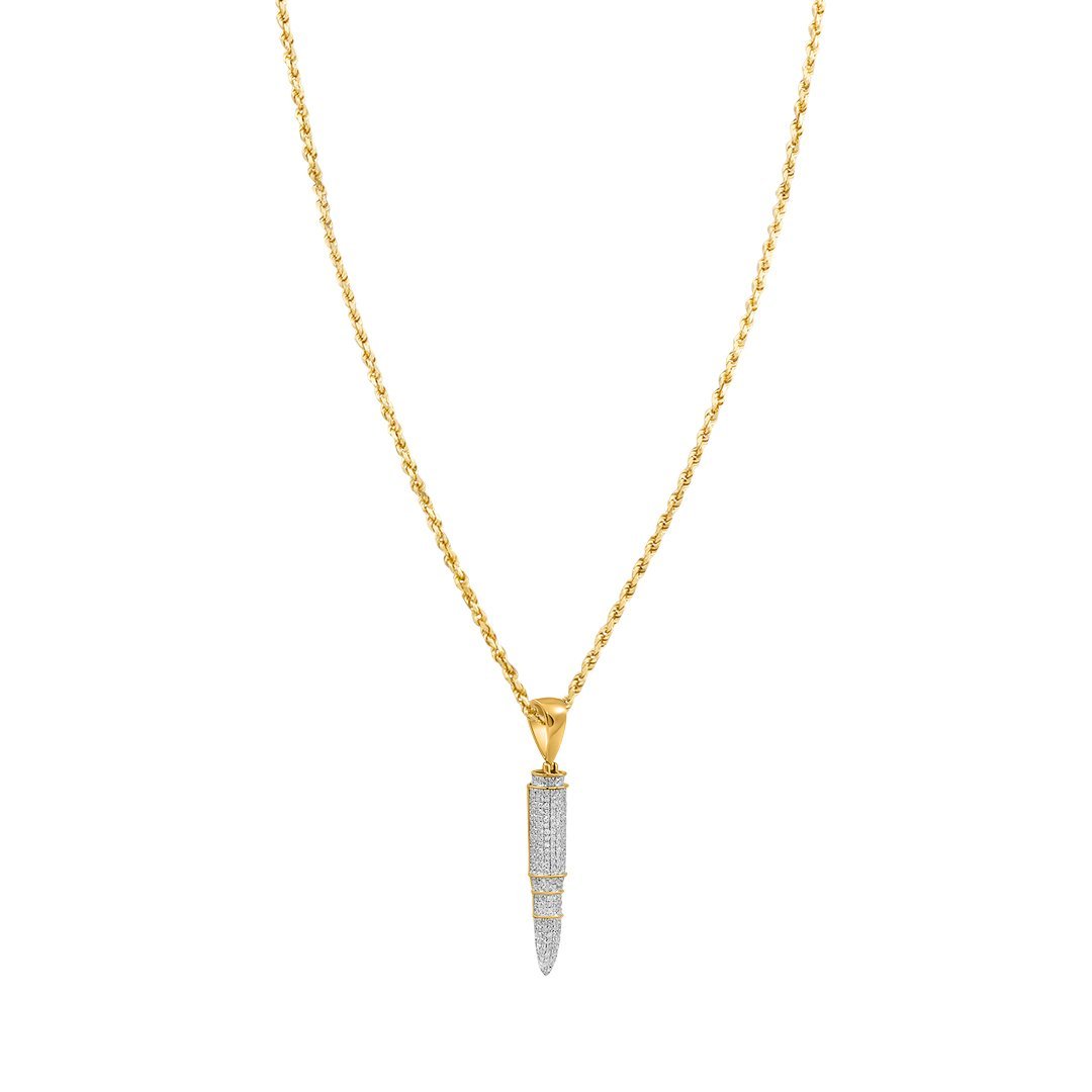 10k Yellow Gold Diamond Missile Pendant .71 Ctw