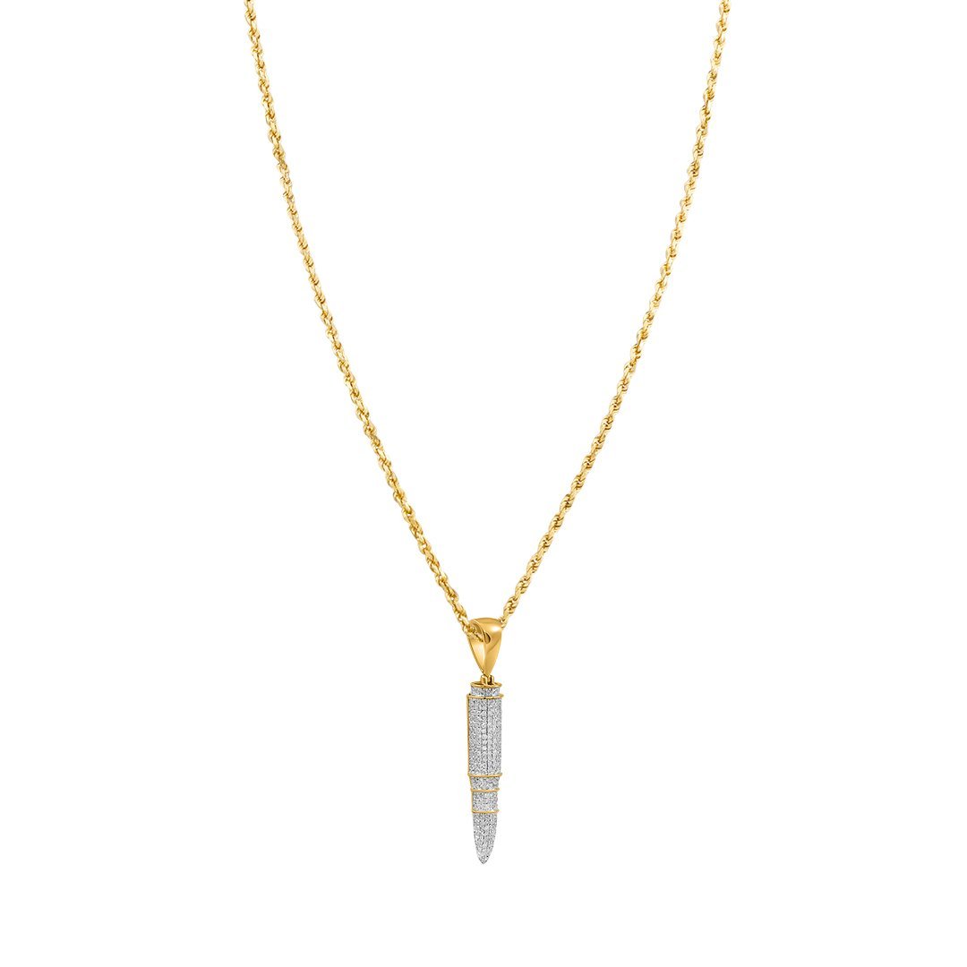 10k Yellow Gold Diamond Missile Pendant .71 Ctw