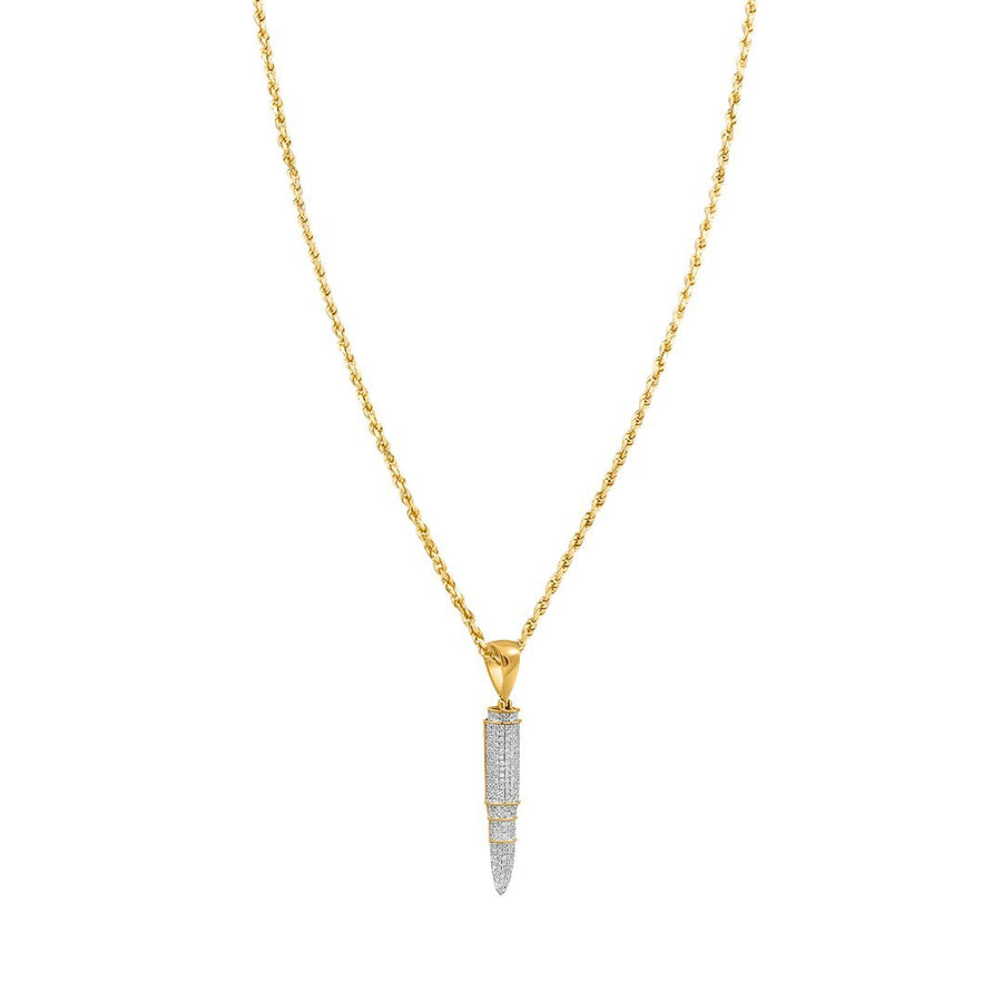 Colgante de misil de diamantes en oro amarillo de 10 k (0,71 quilates) 