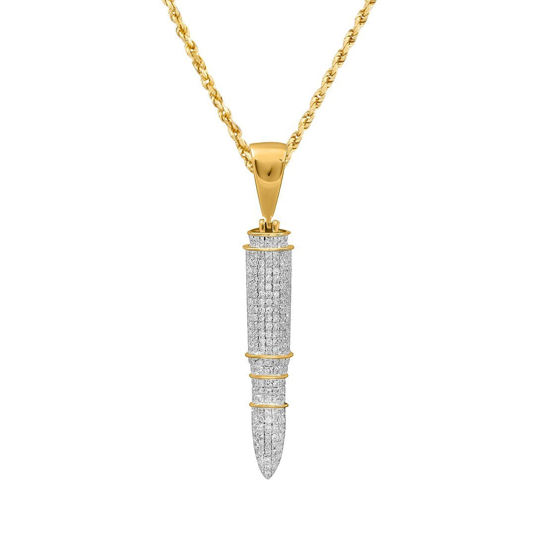 10k Yellow Gold Diamond Missile Pendant .71 Ctw