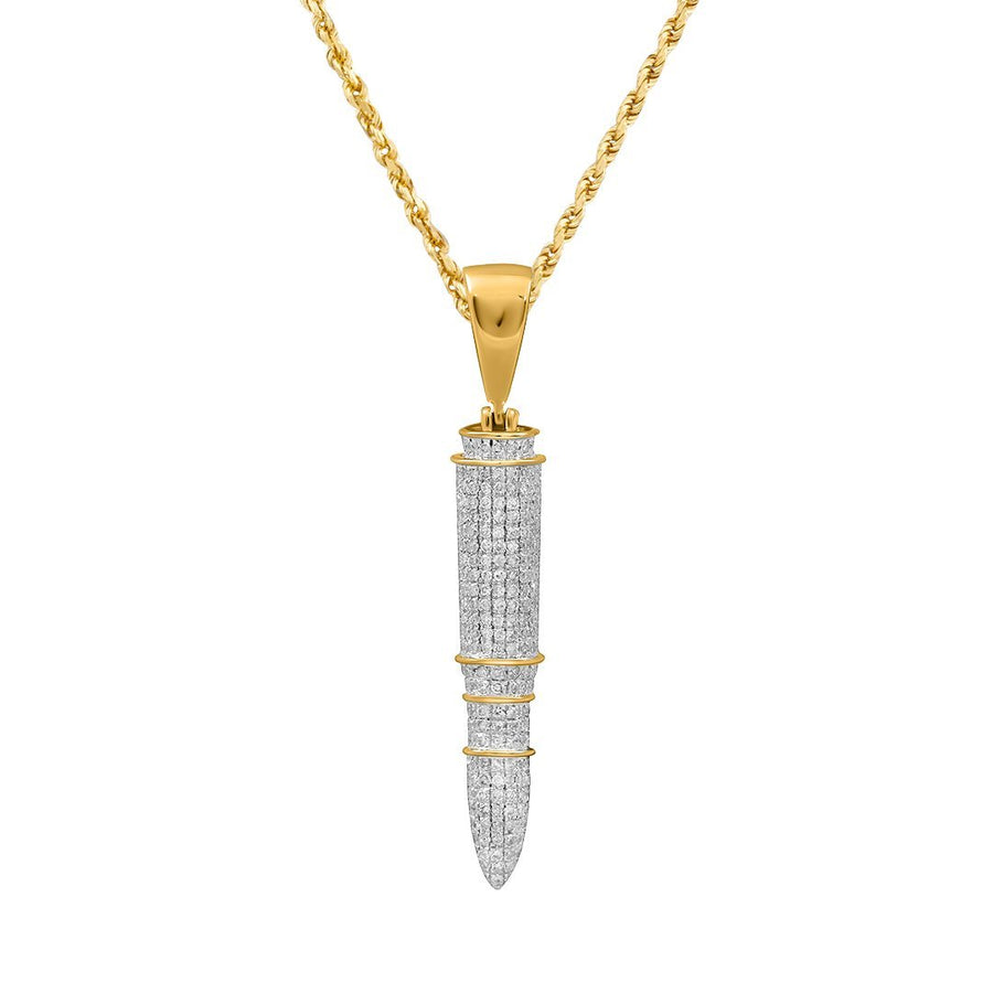 Colgante de misil de diamantes en oro amarillo de 10 k (0,71 quilates) 